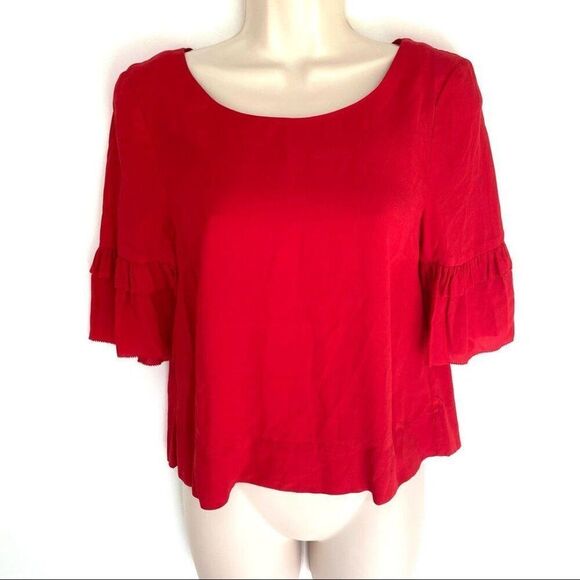 & Other Stories Ruffle Sleeve Short Blouse 2 - Picture 3 of 9